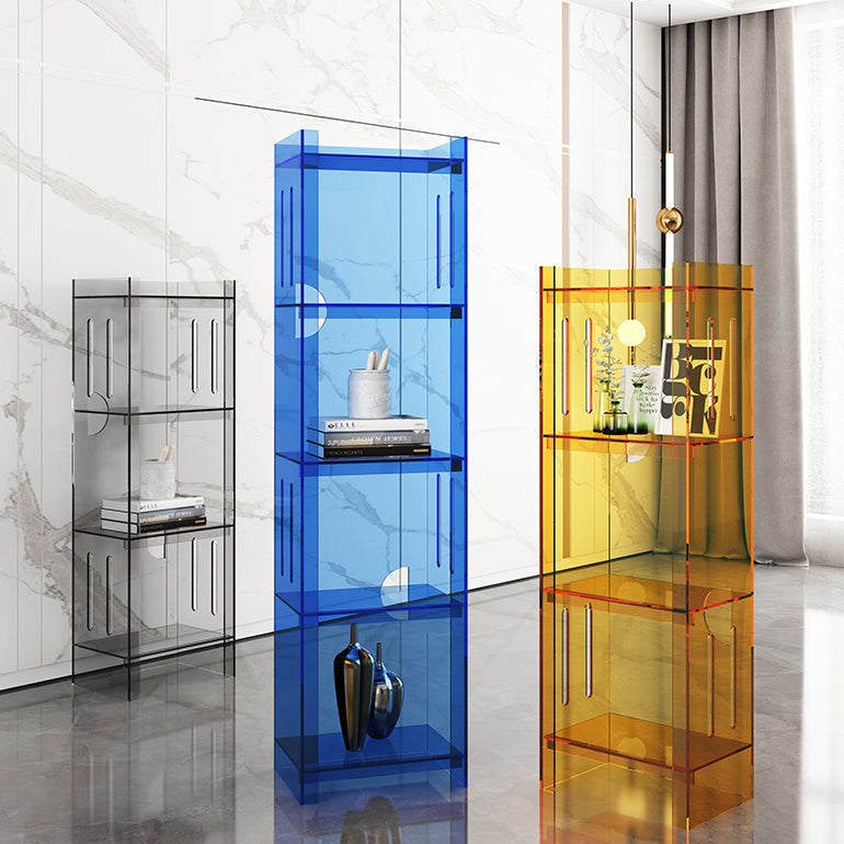Standard Closed Back Bookshelf Scandinavian Rectangle Acrylic Bookcase