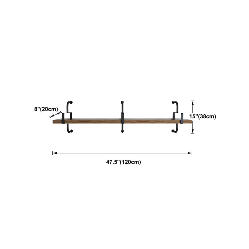 Industrial 7.87" Wide Floating Bookshelf Solid Wood Living Room Bookcase