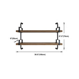 Industrial 7.87" Wide Floating Bookshelf Solid Wood Living Room Bookcase