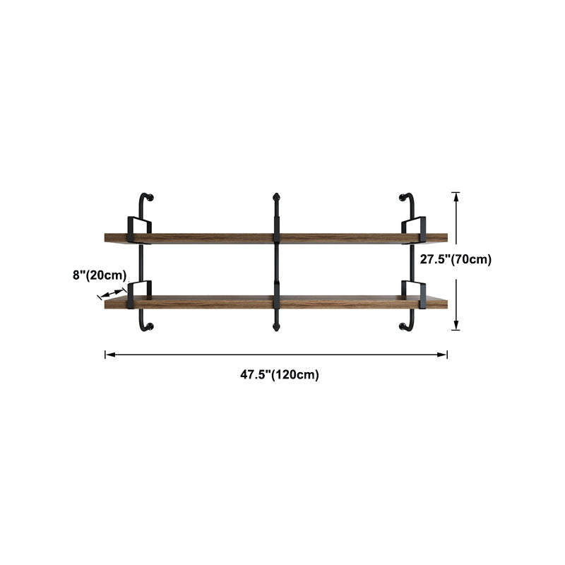 Industrial 7.87" Wide Floating Bookshelf Solid Wood Living Room Bookcase