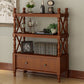 Rectangle Open Storage Bookshelf Nordic Solid Wood Bookshelf with Drawer
