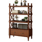 Rectangle Open Storage Bookshelf Nordic Solid Wood Bookshelf with Drawer