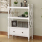 Rectangle Open Storage Bookshelf Nordic Solid Wood Bookshelf with Drawer