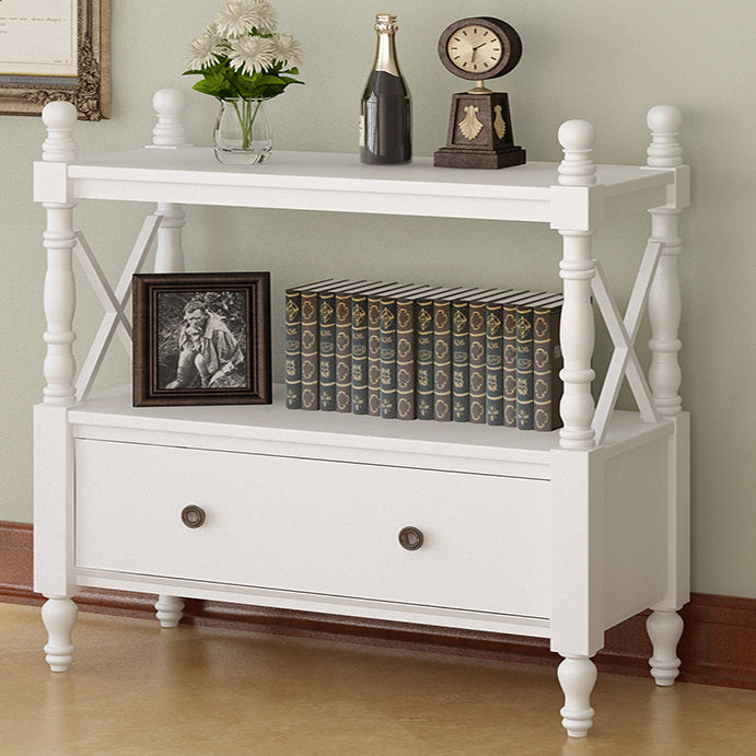 Rectangle Open Storage Bookshelf Nordic Solid Wood Bookshelf with Drawer