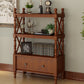 Rectangle Open Storage Bookshelf Nordic Solid Wood Bookshelf with Drawer