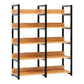 Contemporary Steel Frame Bookcase Wood Open Back Bookcase for Home Office
