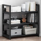 Contemporary Steel Frame Bookcase Wood Open Back Bookcase for Home Office
