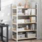 Contemporary Steel Frame Bookcase Wood Open Back Bookcase for Home Office