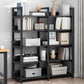Contemporary Steel Frame Bookcase Wood Open Back Bookcase for Home Office