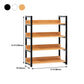 Contemporary Steel Frame Bookcase Wood Open Back Bookcase for Home Office