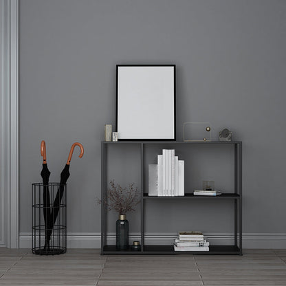 Etagere Metal Bookshelf Industrial Open Back Storage Bookcase 24"L x 10"W x 24"H Black Clearhalo 'Bookcases' 'furn' 'furn_bookcases' 'Furniture' 'Office Furniture' 5472234