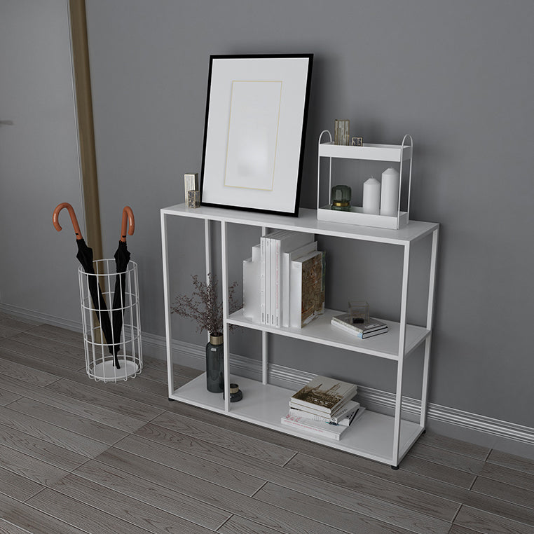 Etagere Metal Bookshelf Industrial Open Back Storage Bookcase 24"L x 10"W x 24"H White Clearhalo 'Bookcases' 'furn' 'furn_bookcases' 'Furniture' 'Office Furniture' 5472235