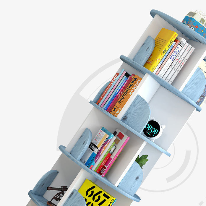 Moderne houten roteerbare boekenkast Studieruimte Geometrische boekenplank