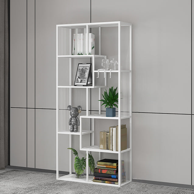 Nordic Home Office Bookshelf Metal Open Back Etagere Bookcase White Clearhalo 'Bookcases' 'furn' 'furn_bookcases' 'Furniture' 'Office Furniture' 5472314