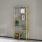 Nordic Home Office Bookshelf Metal Open Back Etagere Bookcase Gold Clearhalo 'Bookcases' 'furn' 'furn_bookcases' 'Furniture' 'Office Furniture' 5472315