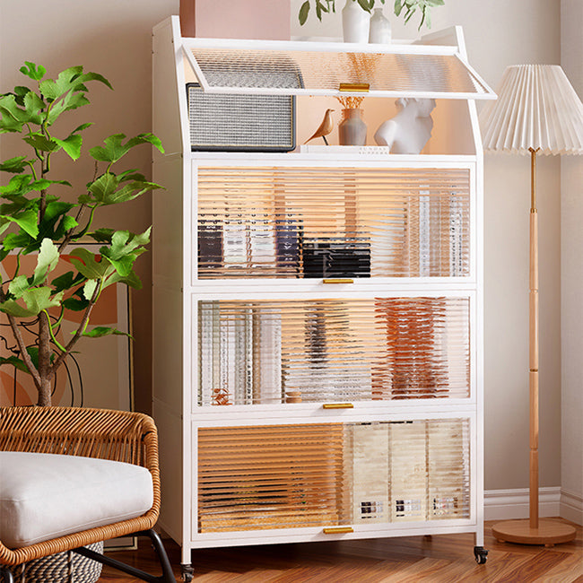 Modern Style Bookshelf Metal Closed Back Bookcase with Door for Home Office Clearhalo 'Bookcases' 'furn' 'furn_bookcases' 'Furniture' 'Office Furniture' 5472425