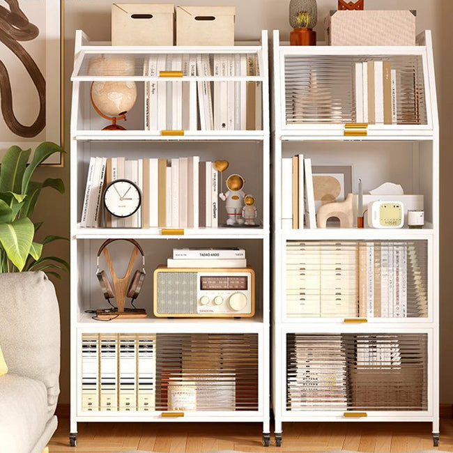 Modern Style Bookshelf Metal Closed Back Bookcase with Door for Home Office Clearhalo 'Bookcases' 'furn' 'furn_bookcases' 'Furniture' 'Office Furniture' 5472428