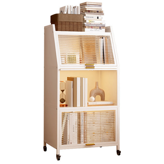 Modern Style Bookshelf Metal Closed Back Bookcase with Door for Home Office Clearhalo 'Bookcases' 'furn' 'furn_bookcases' 'Furniture' 'Office Furniture' 5472432