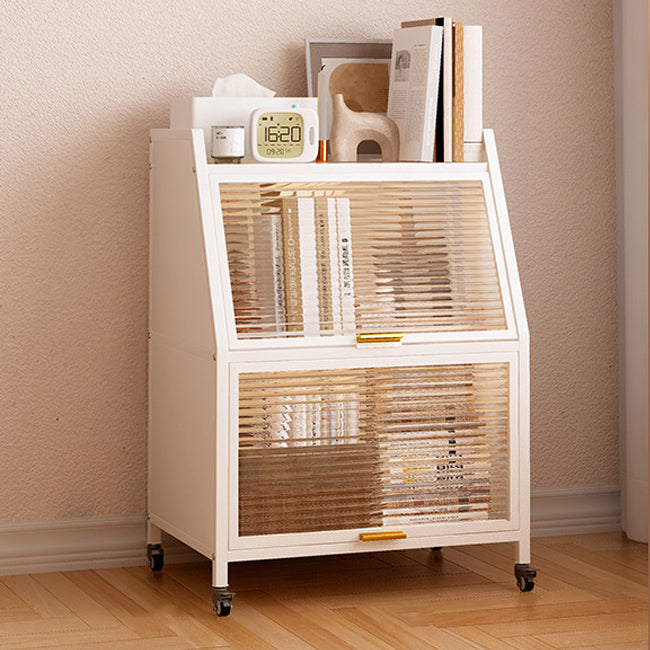 Modern Style Bookshelf Metal Closed Back Bookcase with Door for Home Office Clearhalo 'Bookcases' 'furn' 'furn_bookcases' 'Furniture' 'Office Furniture' 5472440