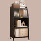 Modern Style Bookshelf Metal Closed Back Bookcase with Door for Home Office 15.7"L x 13.8"W x 46.1"H Black Clearhalo 'Bookcases' 'furn' 'furn_bookcases' 'Furniture' 'Office Furniture' 5472446
