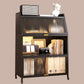 Modern Style Bookshelf Metal Closed Back Bookcase with Door for Home Office 31"L x 14"W x 46"H Black Clearhalo 'Bookcases' 'furn' 'furn_bookcases' 'Furniture' 'Office Furniture' 5472448