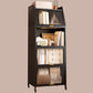 Modern Style Bookshelf Metal Closed Back Bookcase with Door for Home Office 16"L x 14"W x 59"H Black Clearhalo 'Bookcases' 'furn' 'furn_bookcases' 'Furniture' 'Office Furniture' 5472449