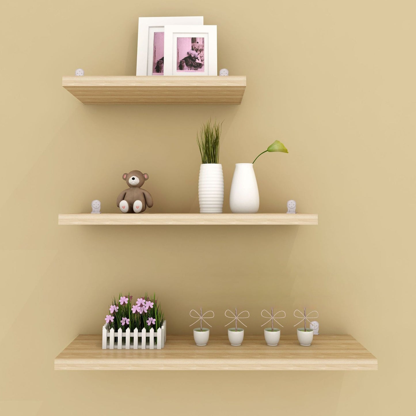 Modern Manufactured Wood Floating Bookcase 5.5" Wide Bookshelf