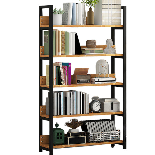 Open Steel Wood Bookcase Modern Home Simple Office Rectangular Bookshelf