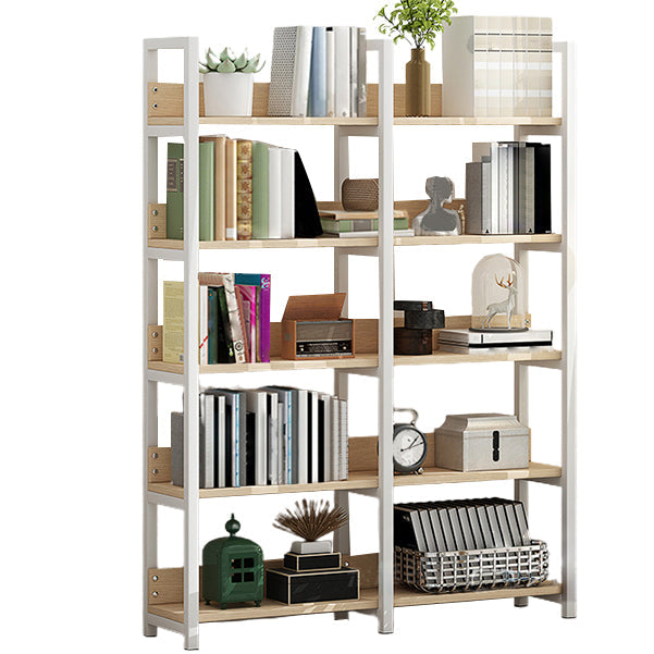 Open Steel Wood Bookcase Modern Home Simple Office Rectangular Bookshelf