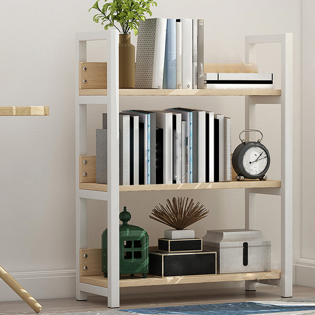 Open Steel Wood Bookcase Modern Home Simple Office Rectangular Bookshelf