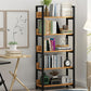 Open Steel Wood Bookcase Modern Home Simple Office Rectangular Bookshelf