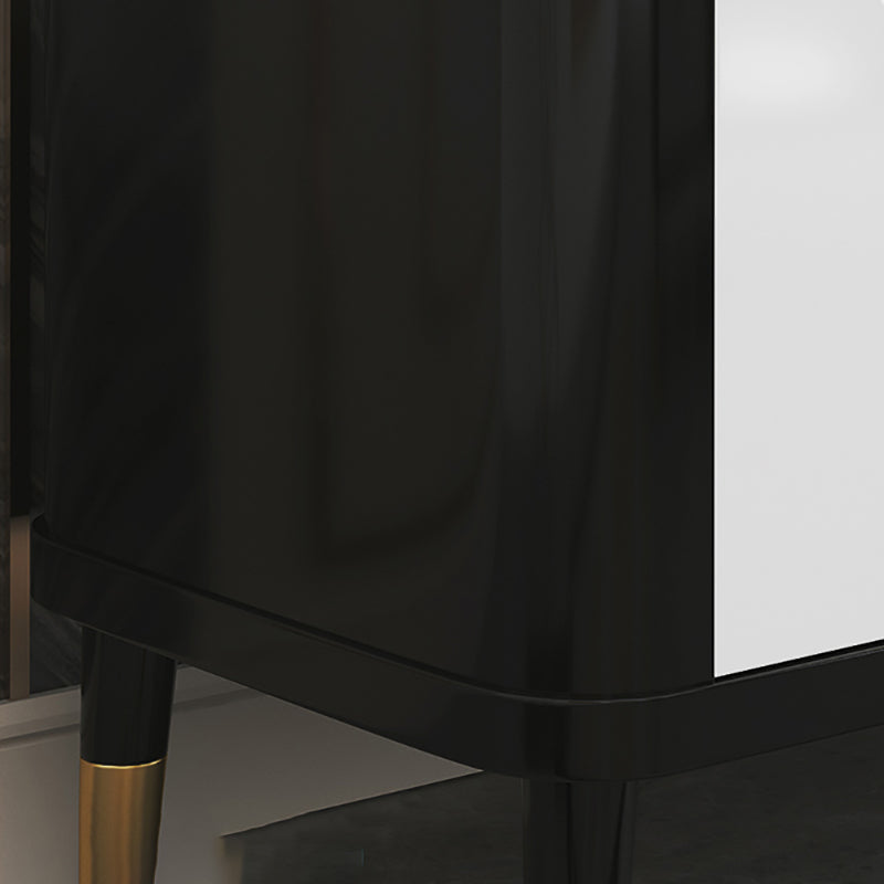 Console de télévision de rangement fermé de style glam de style glamour avec armoire