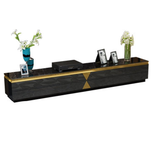 Glas- en houten tv -mediaconsole met laden Glam TV Stand Console