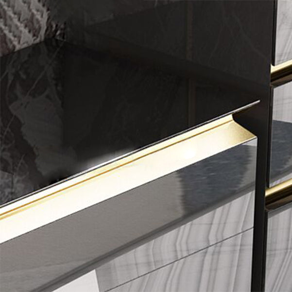 Glas- en houten tv -mediaconsole met laden Glam TV Stand Console