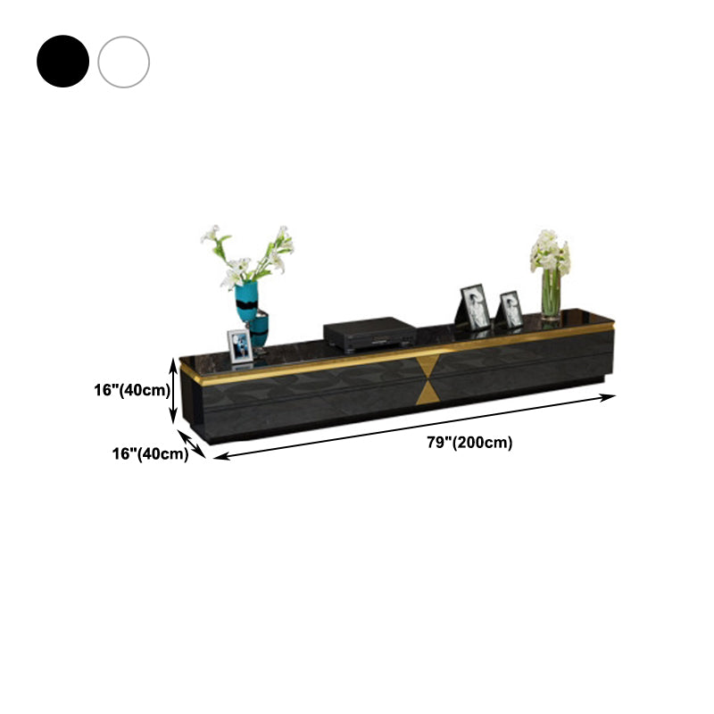 Glas- en houten tv -mediaconsole met laden Glam TV Stand Console