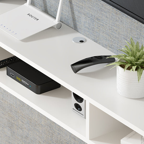Mobile TV moderno in legno Console TV a parete con 4 ripiani
