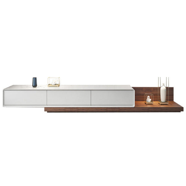 Meuble TV en bois avec 3 tiroirs, meuble TV coulissant avec console multimédia en finition bois