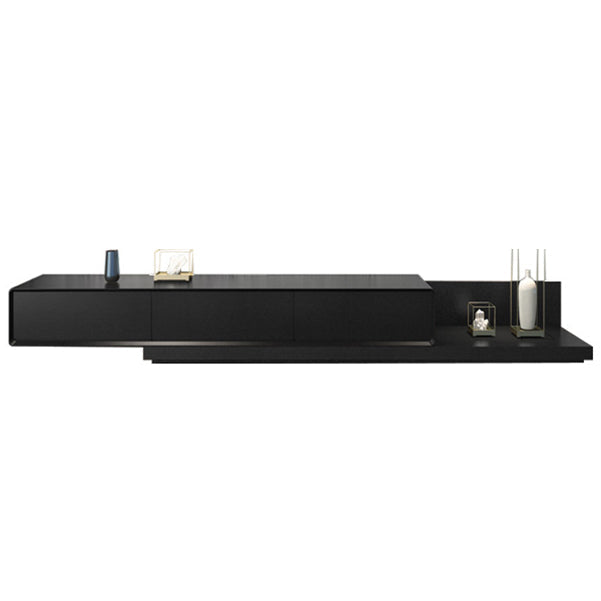 Meuble TV en bois avec 3 tiroirs, meuble TV coulissant avec console multimédia en finition bois