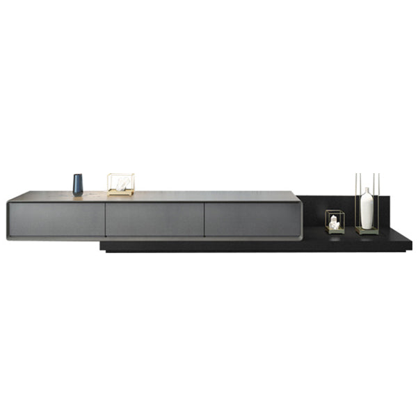 Meuble TV en bois avec 3 tiroirs, meuble TV coulissant avec console multimédia en finition bois
