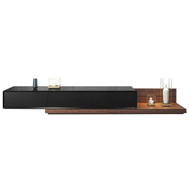 Meuble TV en bois avec 3 tiroirs, meuble TV coulissant avec console multimédia en finition bois