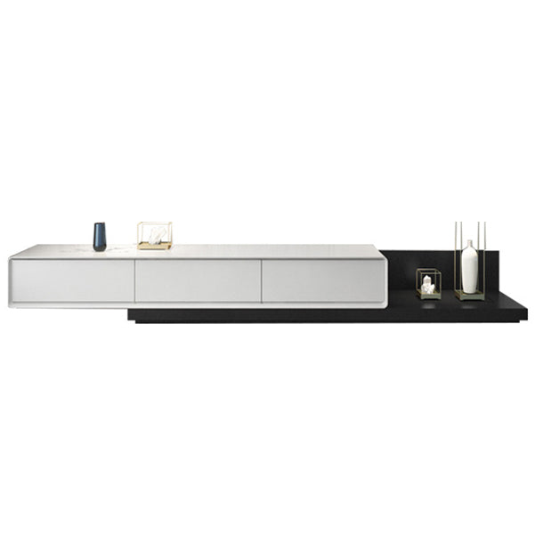 Meuble TV en bois avec 3 tiroirs, meuble TV coulissant avec console multimédia en finition bois