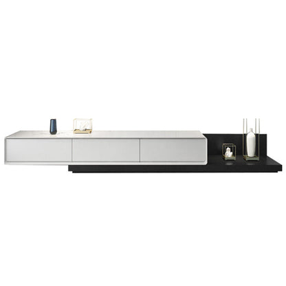 Meuble TV en bois avec 3 tiroirs, meuble TV coulissant avec console multimédia en finition bois