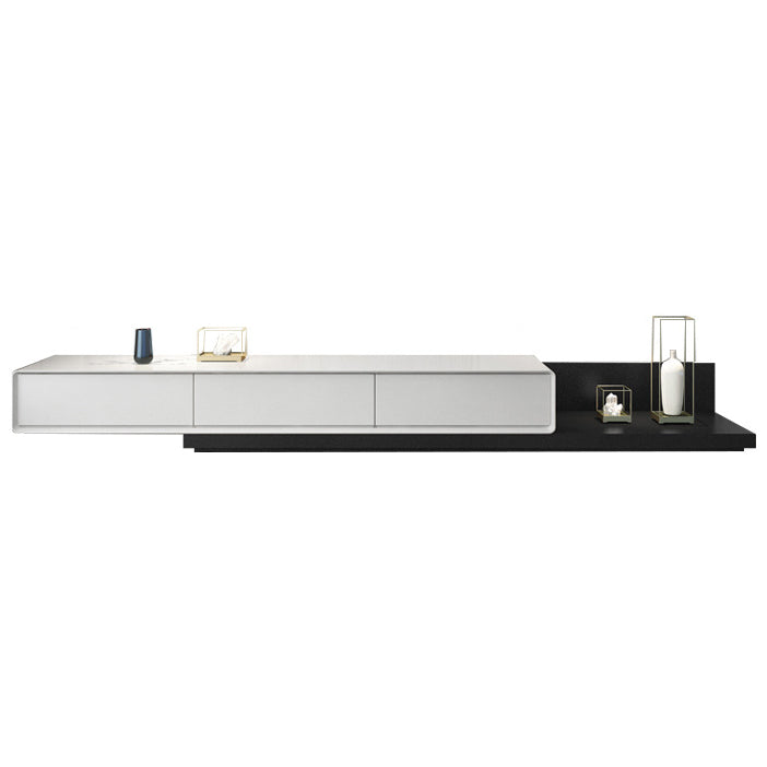 Meuble TV en bois avec 3 tiroirs, meuble TV coulissant avec console multimédia en finition bois