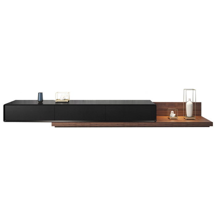 Meuble TV en bois avec 3 tiroirs, meuble TV coulissant avec console multimédia en finition bois