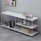 12.99"D TV Stand Industrial Style Open Storage TV Console with 3-shelf 71"L x 13"W x 20"H Gloss White Open Shelving Clearhalo 'furn' 'furn_tv_stands_entertainment_centers' 'Furniture' 'Living Room Furniture' 'TV Stands & Entertainment Centers' 'TV Stands & Media Storage Furniture' 'tv_stands_entertainment_centers' 5472935
