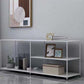 12.99"D TV Stand Industrial Style Open Storage TV Console with 3-shelf 59"L x 13"W x 20"H Gloss White Open Shelving Clearhalo 'furn' 'furn_tv_stands_entertainment_centers' 'Furniture' 'Living Room Furniture' 'TV Stands & Entertainment Centers' 'TV Stands & Media Storage Furniture' 'tv_stands_entertainment_centers' 5472938