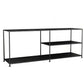 12.99"D TV Stand Industrial Style Open Storage TV Console with 3-shelf 51"L x 13"W x 20"H Matte Black Open Shelving Clearhalo 'furn' 'furn_tv_stands_entertainment_centers' 'Furniture' 'Living Room Furniture' 'TV Stands & Entertainment Centers' 'TV Stands & Media Storage Furniture' 'tv_stands_entertainment_centers' 5472942