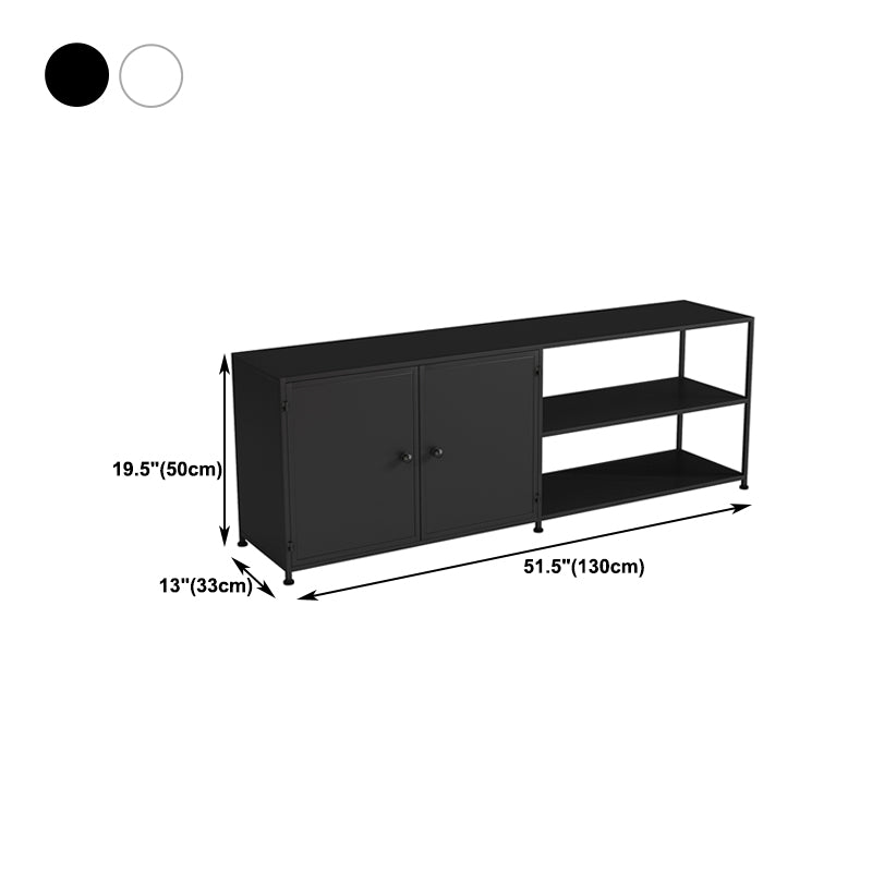 12.99"D TV Stand Industrial Style Open Storage TV Console with 3-shelf Clearhalo 'furn' 'furn_tv_stands_entertainment_centers' 'Furniture' 'Living Room Furniture' 'TV Stands & Entertainment Centers' 'TV Stands & Media Storage Furniture' 'tv_stands_entertainment_centers' 5472951