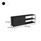 Industrial Style TV Stand Metal Open Storage TV Console with Shelves