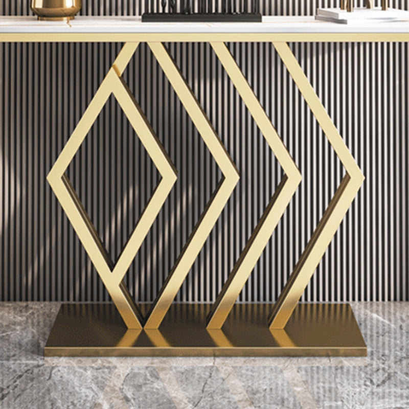 Tavolo da console oro resistente al rettangolo di ardesia glam